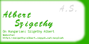 albert szigethy business card